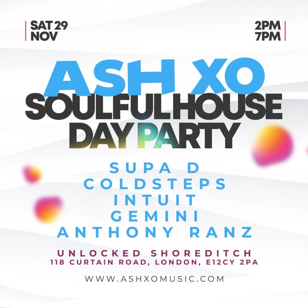 Photo of ASH XO Soulful House Day Party Nov 2025 flyer